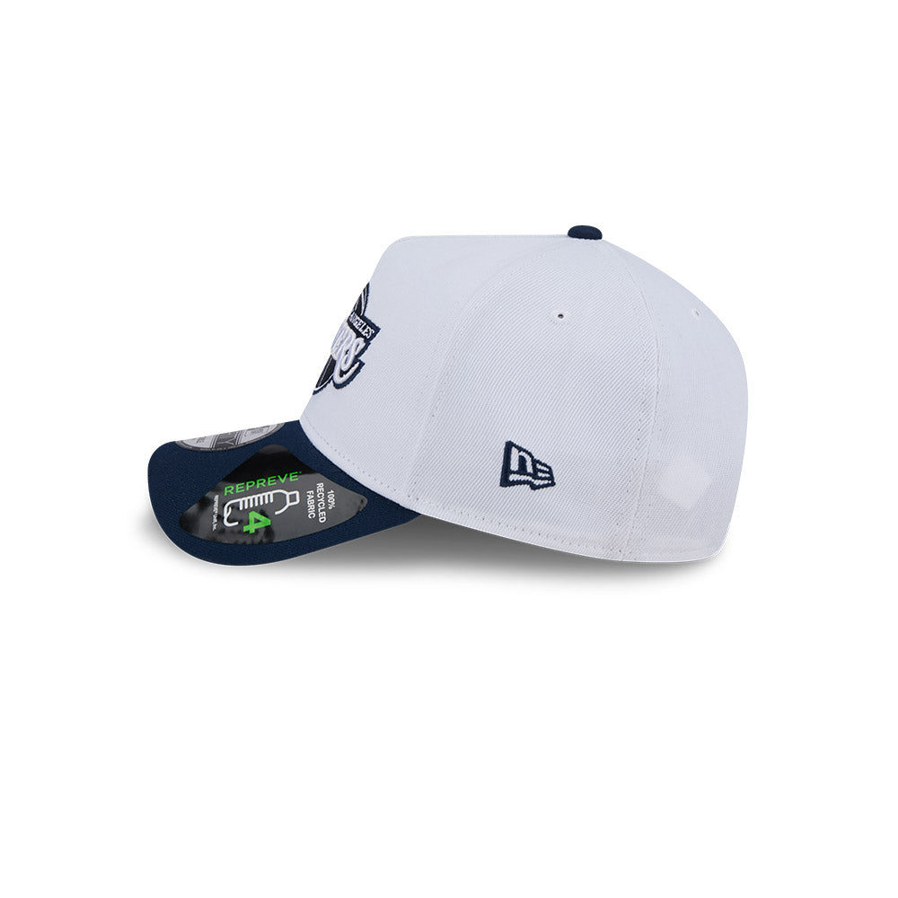 LA Lakers Hat - 2-Tone Oceanside Blue Repreve 9Forty A-Frame NBA Snapback Cap - New Era